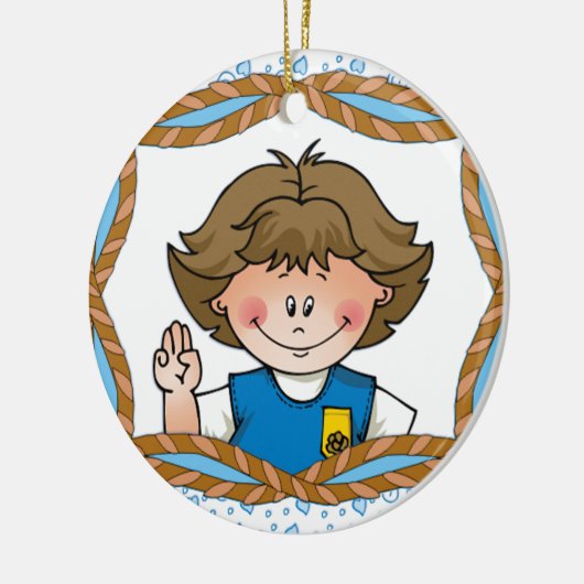 Daisy Brunette Keramisch Ornament (Links)