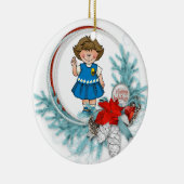 Daisy Brunette Scout Blue Pine Wreath Keramisch Ornament (Rechts)