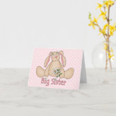 Daisy Bunny Big Sister Blank Kaart (Gele Bloem)