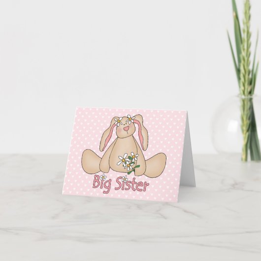 Daisy Bunny Big Sister Blank Kaart (Voorkant)