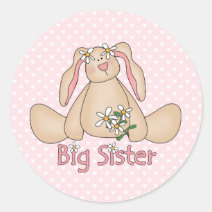 Daisy Bunny Big Sister Ronde Sticker