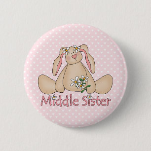 Daisy Bunny Middle Sister Ronde Button 5,7 Cm