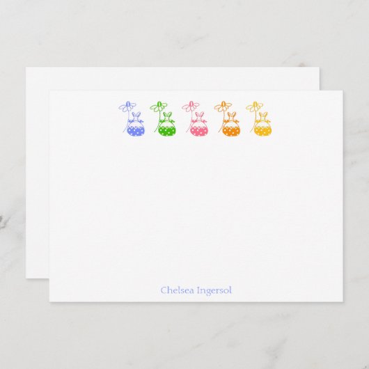 Daisy Bunny Note Cards Bedankkaart (Voorkant / Achterkant)