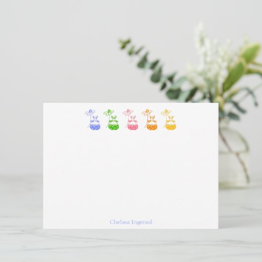 Daisy Bunny Note Cards Bedankkaart (Staand voorkant)