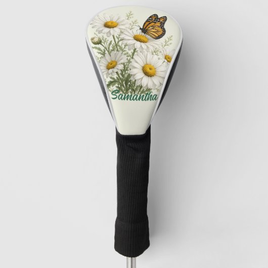 Daisy & Butterfly Bloei Golfheadcover (Voorkant)