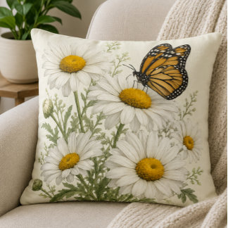 Daisy & Butterfly Bloei Kussen