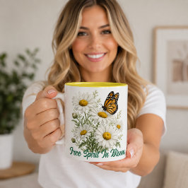 Daisy & Butterfly Bloei Tweekleurige Koffiemok