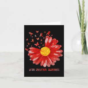Daisy Butterfly Burgundy Ribbon Brain Aneurysm Awa Kaart