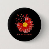 Daisy Butterfly Burgundy Ribbon Brain Aneurysm Awa Ronde Button 5,7 Cm (Voorkant)