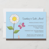 Daisy & Butterfly Girls Birthday Party Kaart (Voorkant)