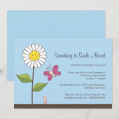 Daisy & Butterfly Girls Birthday Party Kaart (Voorkant / Achterkant)