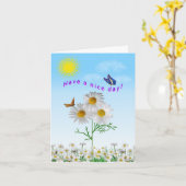 Daisy Butterfly Hebben een leuke dag Kaart (Gele Bloem)