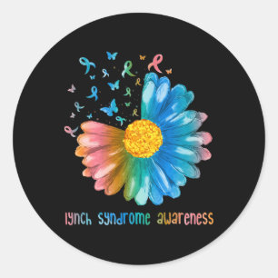 Daisy Butterfly Lynch Syndrome Awareness Ronde Sticker