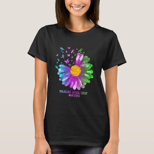 Daisy Butterfly Metastatic Breast Cancer T-shirt (Voorkant)