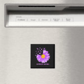Daisy Butterfly Paars Ribbon Fibromyalgia Awarene Magneet (Insitu (Vaatwasser))