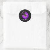 Daisy Butterfly Paarse Lint Overdose Awareness 2 Ronde Sticker (Tas)