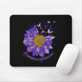 Daisy Butterfly Paarse Lint Overdose Awareness 3 Muismat (Met muis)