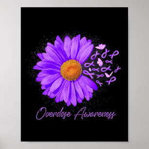 Daisy Butterfly Paarse Lint Overdose Awareness 4 Poster