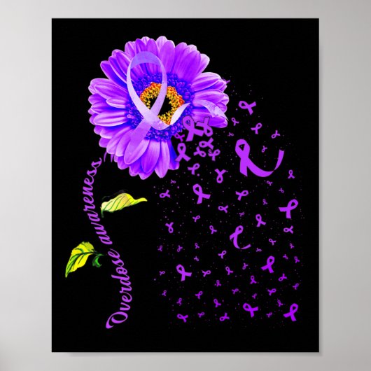 Daisy Butterfly Paarse Lint Overdose Awareness 5 Poster (Voorkant)