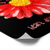 Daisy Butterfly Rode Lint Hartziekte Bewustzijn Poster (Hoek)