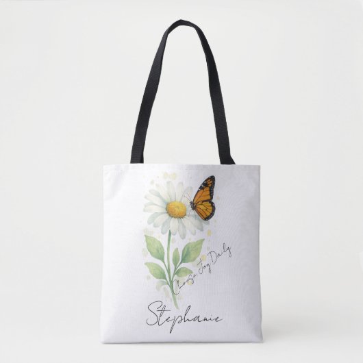 Daisy Butterfly Tote Bag - Eco-Friendly Style (Voorkant)