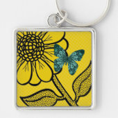 Daisy Butterfly Tropical Keyring Sleutelhanger (Voorkant)