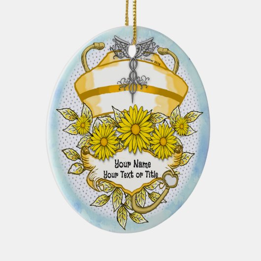 Daisy caduceus-verpleegkundige keramisch ornament (Rechts)