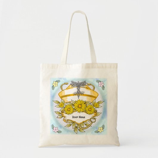 Daisy caduceus-verpleegkundige tote bag (Voorkant)