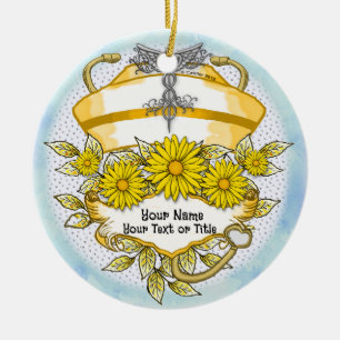 Daisy caduceus-verpleegster keramisch ornament