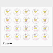 Daisy Carriage Baby Invitation of Favor Sticker (Vel)