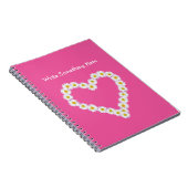 Daisy Chain Heart Spiral Notitieboek te personalis (Rechterzijde)