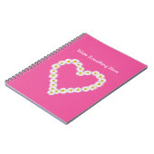 Daisy Chain Heart Spiral Notitieboek te personalis (Linkerzijde)