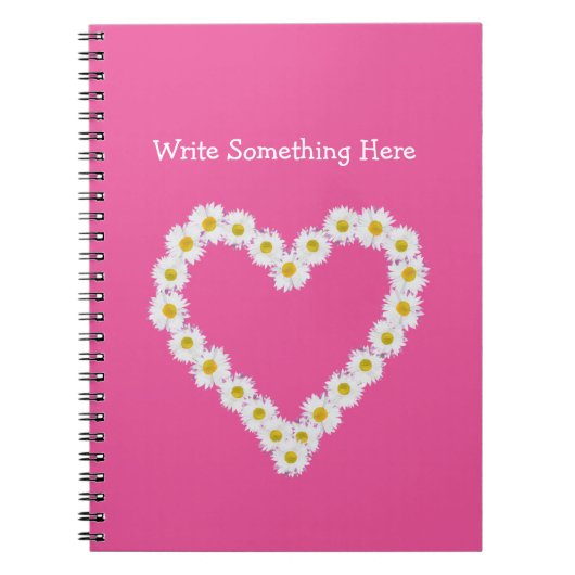 Daisy Chain Heart Spiral Notitieboek te personalis (Voorkant)