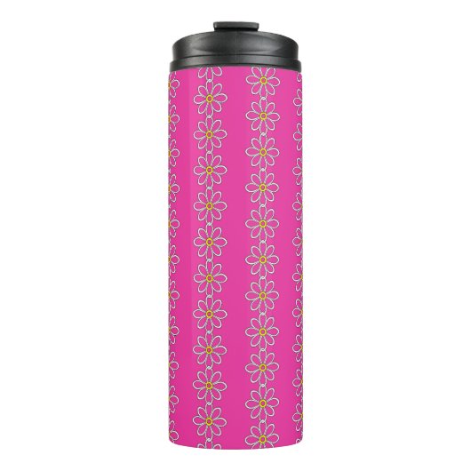 Daisy Chain hot pink Thermosbeker (Voorkant)