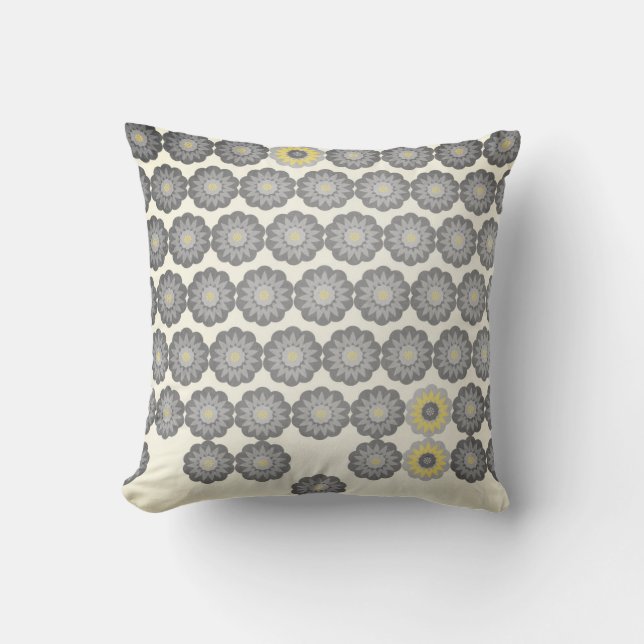 Daisy Chain in Grey and Yellow Kussen (Voorkant)
