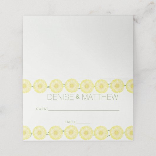 daisy chain place card plaatskaartje (Buitenkant ongevouwen)