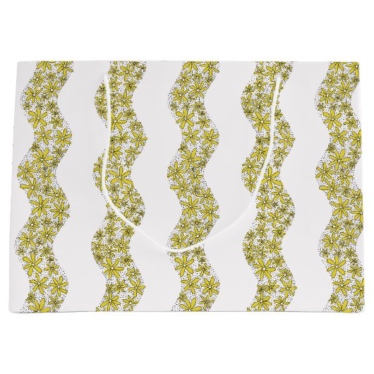 Daisy Chain Wiggly Flower Stripes geel Groot Cadeauzakje (Voorkant)