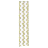 Daisy Chain Wiggly Flower Stripes geel Korte Tafelloper (Voorkant)