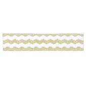 Daisy Chain Wiggly Flower Stripes geel Korte Tafelloper (Horizontaal)