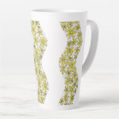 Daisy Chain Wiggly Flower Stripes geel Latte Mok (Rechterhoek)