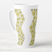 Daisy Chain Wiggly Flower Stripes geel Latte Mok (Linkerhoek)