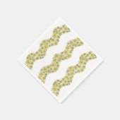 Daisy Chain Wiggly Flower Stripes geel Servet (Hoek)