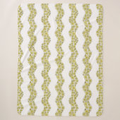 Daisy Chain Wiggly Flower Stripes geel Sherpa Deken (Voorkant)