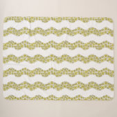 Daisy Chain Wiggly Flower Stripes geel Sherpa Deken (Voorkant (horizontaal))
