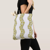 Daisy Chain Wiggly Flower Stripes geel Tote Bag (Dichtbij)