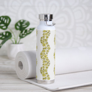 Daisy Chain Wiggly Flower Stripes geel Waterfles