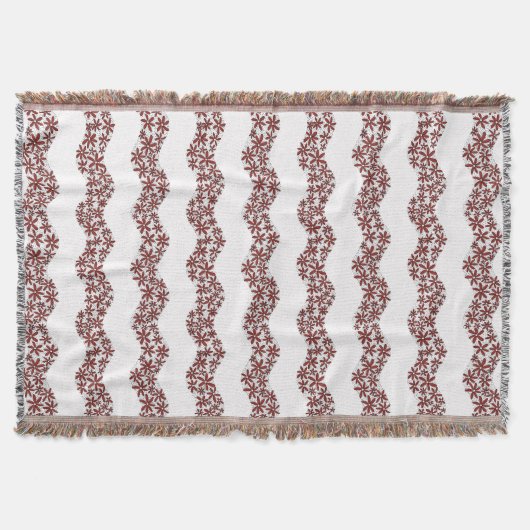 Daisy Chain Wiggly Flower Stripes rood Deken (Voorkant)