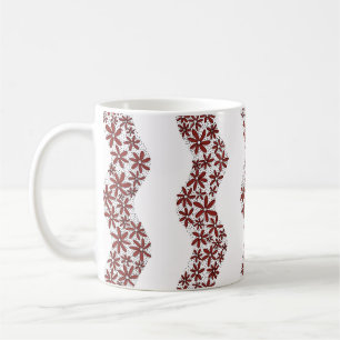 Daisy Chain Wiggly Flower Stripes rood Koffiemok