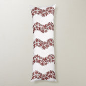 Daisy Chain Wiggly Flower Stripes rood Lichaamskussen (Achterkant (Verticaal))