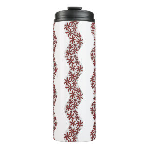 Daisy Chain Wiggly Flower Stripes rood Thermosbeker